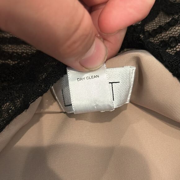 LOFT Women's Lace Strapless Dress Black Nude Size 12 - Picture 7 of 8